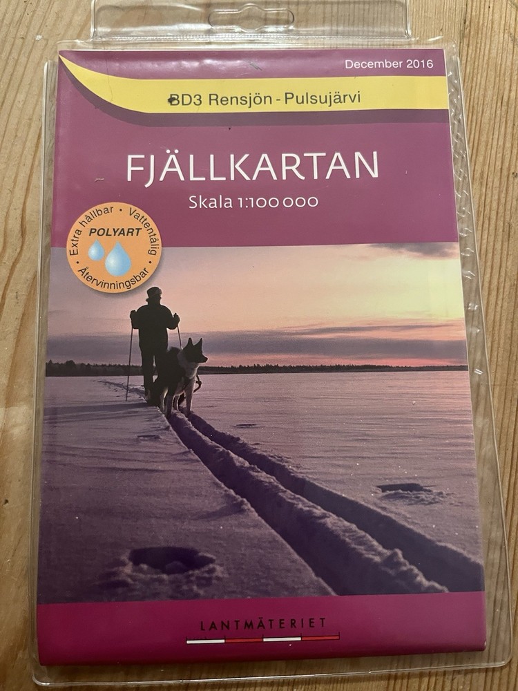 Sweden BD3: Rensjon / pulsujarvi Mountain Map hiking trekking walking
