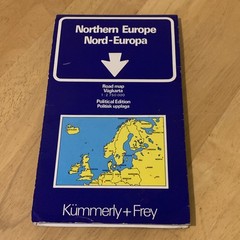 1979 Vintage Nordeuropa Europe du Nord Kummerly + Frey Road Map