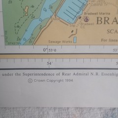 Admirality Chart x3 River Colne and Blackwater Navigational Charts 1990 Wall Map