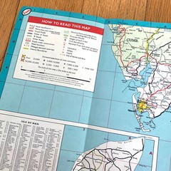 1965 Large ESSO Road Map of Northern England Historic Map incl Manchester, Leeds