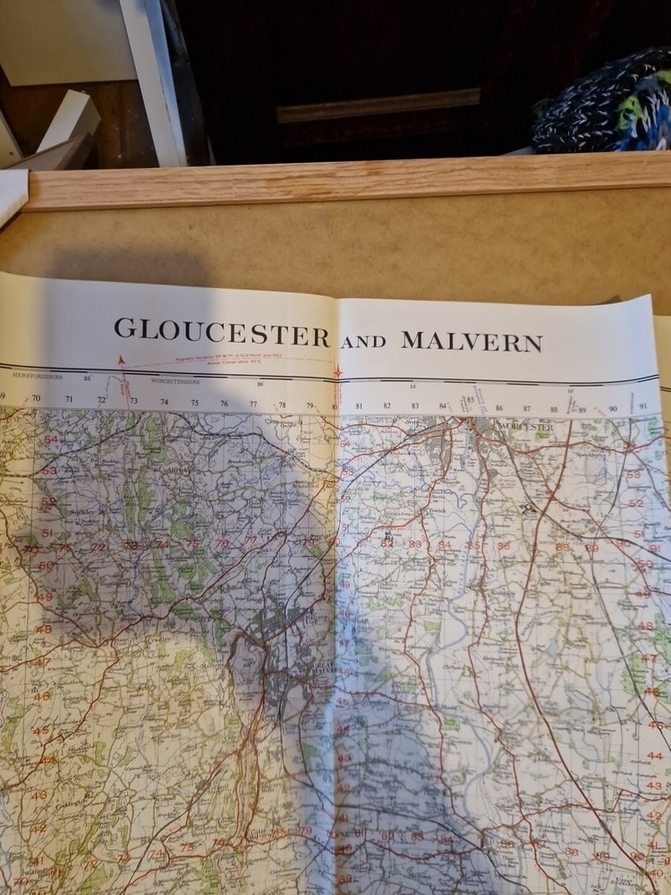 Ordnance Survey Map Of Great Britian – GLOUCESTER AND MALVERN – 1955 – 1/63360