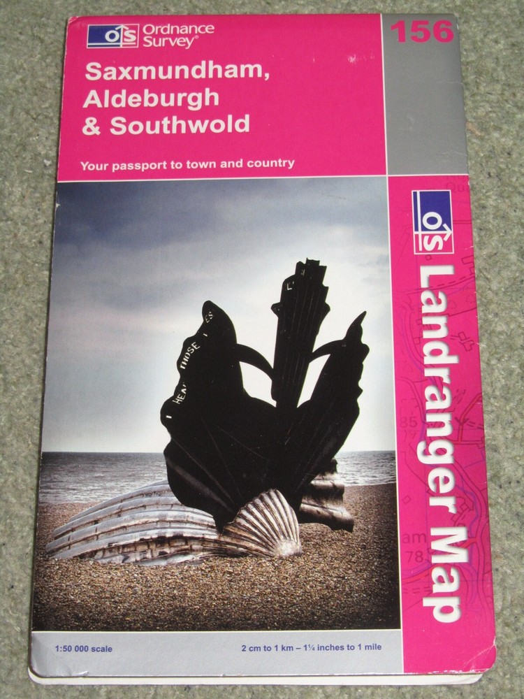 OS Ordnance Survey Landranger Map Sheet 156 Saxmundham & Southwold – 2008 edn