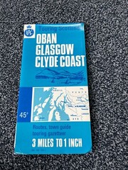 Vintage Map RAC TOURING SCOTLAND OBAN GLASGOW CLYDE COAST FOLD OUT MAP