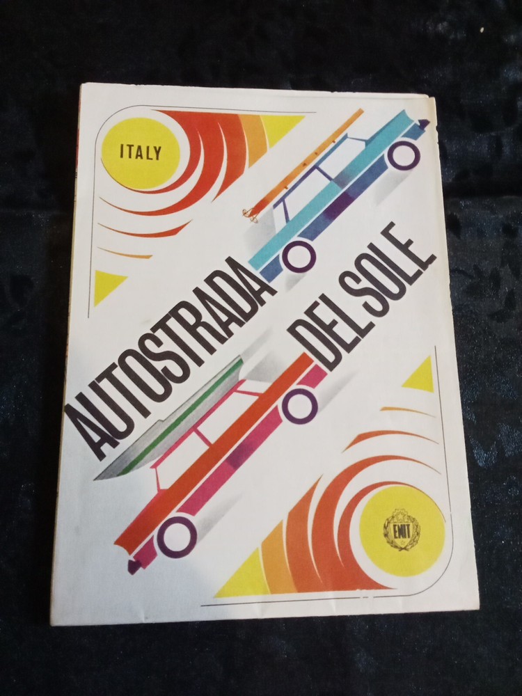 Vintage AUTOSTRADA DEL SOLE ITALY National Highways Fold Out Road Map