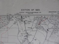 Vintage 1946 LITTLE BERKHAMPSTEAD EPPING GREEN V LARGE SCALE MAP SHEET 16¾”x22½”