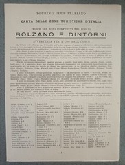 BOLZANO E DINTORNI – CARTA MAPPA – TOURING CLUB ITALIANO 1929 – ZONE TURISTICHE