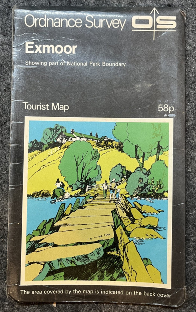 VINTAGE ORDNANCE SURVEY TOURIST MAP EXMOOR GOOD CONDITION FOR AGE