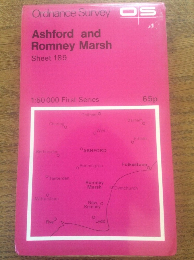 Ashford & Romney Marsh Kent England OS Landranger GB Map 1:50000 First Series