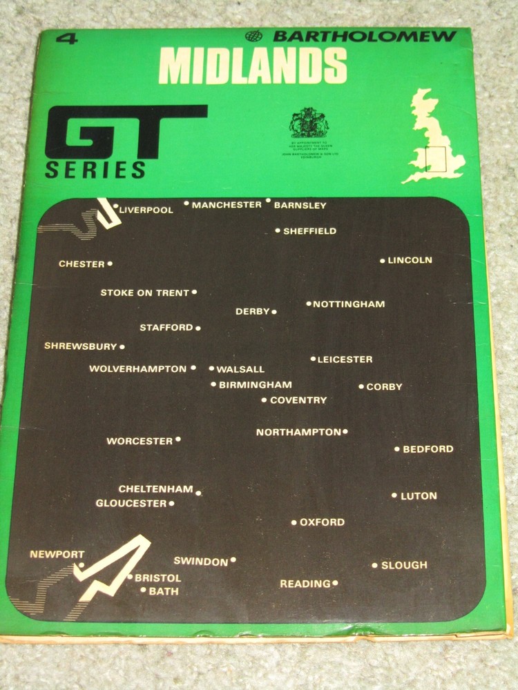 Bartholomews Grand Touring Map Series, sheet 4 – Midlands; 1982 – 1:250,000