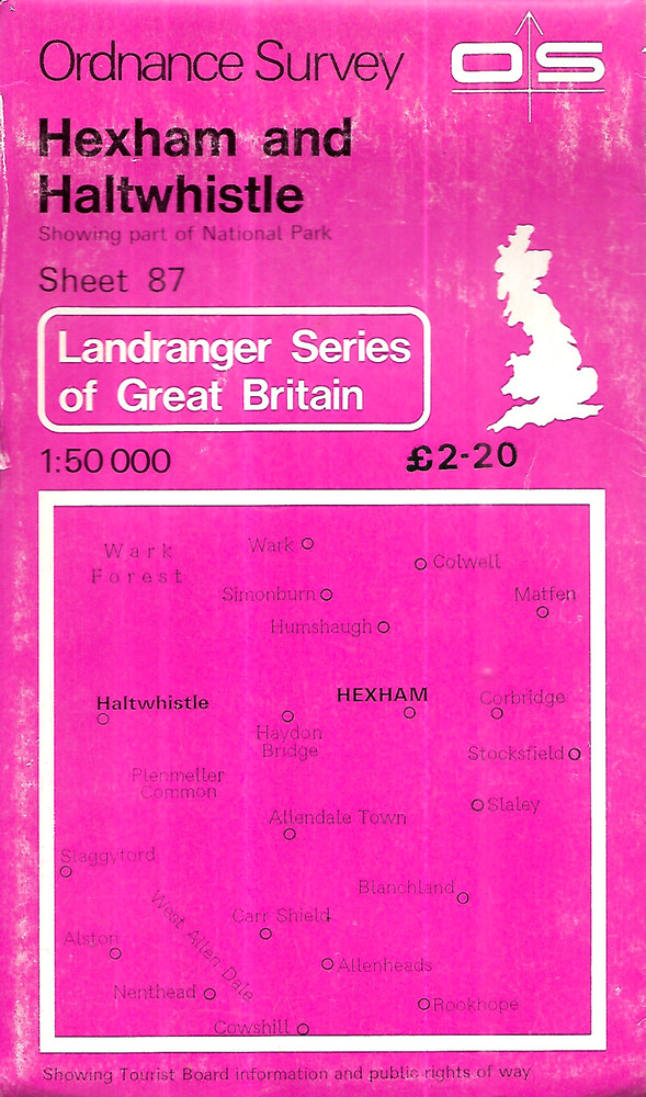 Ordnance Survey 1:50,000 Map – Hexham & Haltwhistle, Sheet 87 – 1980