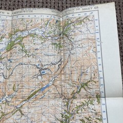 BARMOUTH & ABERYSTWYTH Second War Revision Sheet 68 – 1940 OS Map WWII Vintage