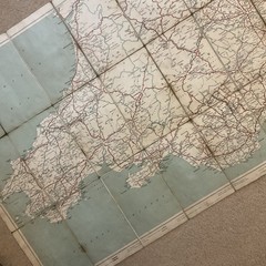 Vintage Firestone Mileage Map England Wales Geographia Road Car South Wales 30’s
