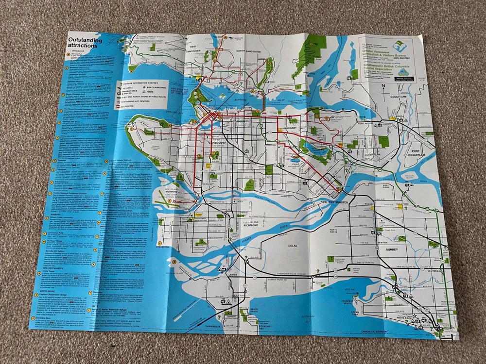 Greater Vancouver & Southwestern British Columbia Map Supernatural Canada 1970’s