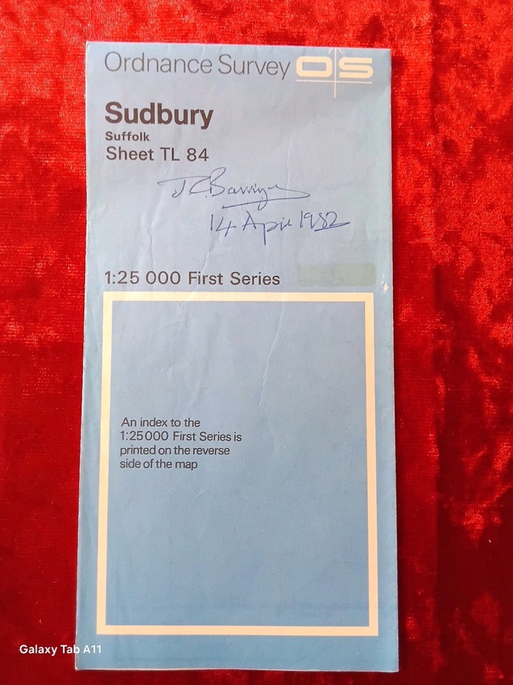 Vintage Ordnance Survey Sudbury Suffolk Map TL84 OS First Series 1982 Edition