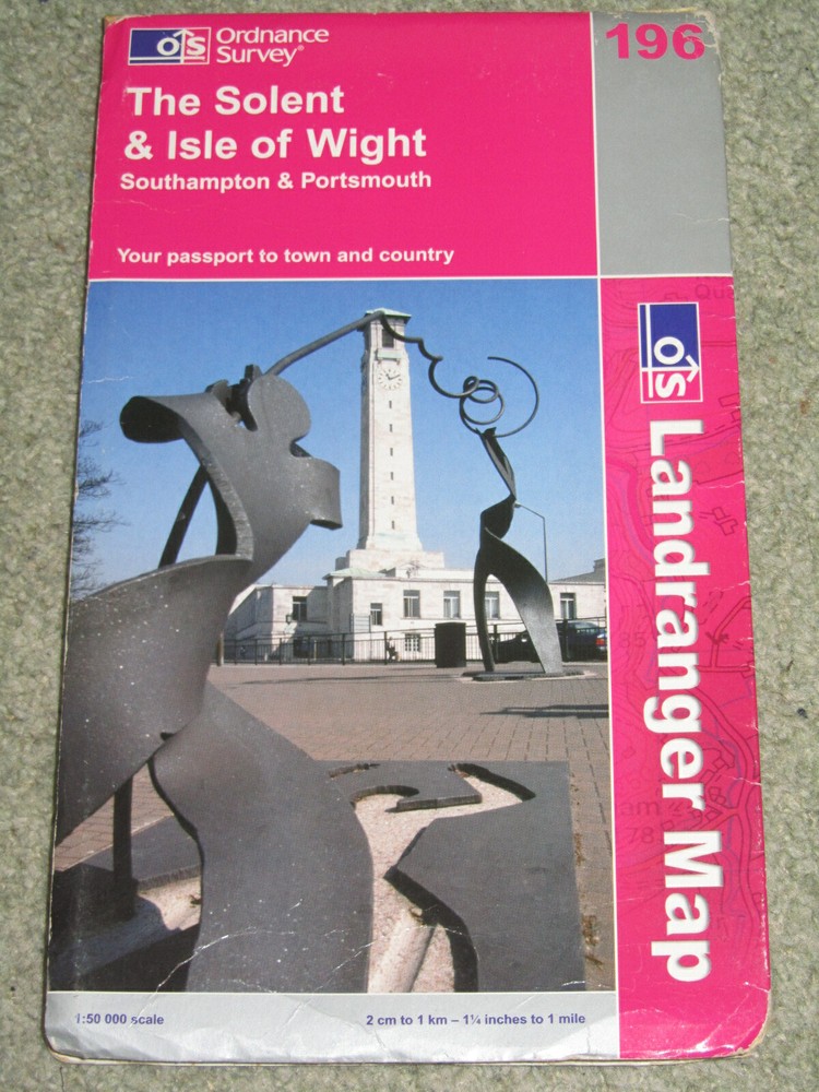 OS Ordnance Survey Landranger Map Sheet 196 The Solent & the Isle of Wight; 2004