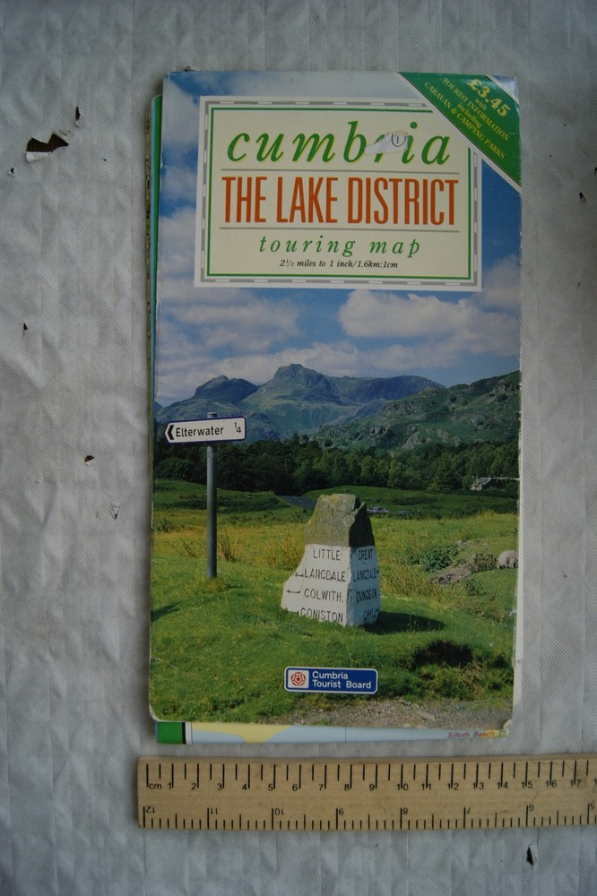 1994 The Lake District, Cumbra touring map with tourist info & camping sites
