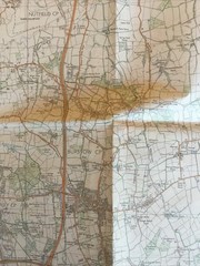 1990 Ordnance Survey Pathfinder Map 1227 TQ 24/34 Horley – Gatwick Airport