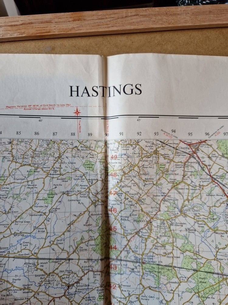 Ordnance Survey Map Of Great Britian – HASTINGS – 1961 – 1/63360