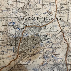 PADIHAM WHALLEY Ordnance Survey Sheet 34/73 1:25000 1947 National Grid