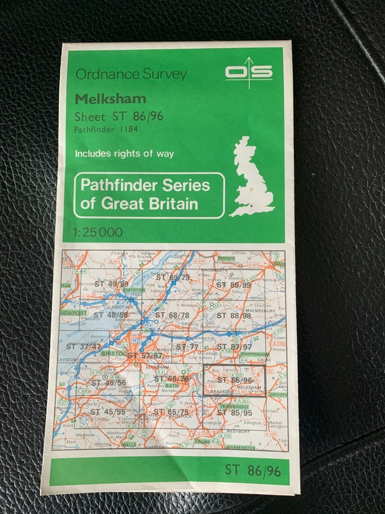 Ordnance Survey Map Pathfinder 1184 Melksham 1:25000 ST 86/96