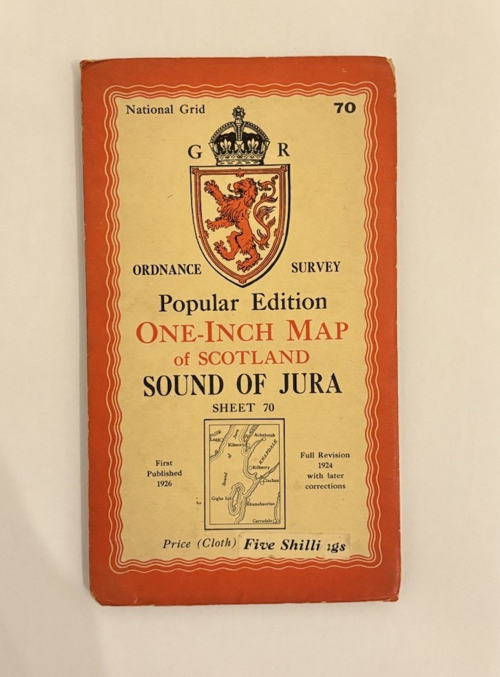 Vintage Ordnance Survey Popular Edition Map – Sheet 70: Sound Of Jura – 1926