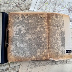 Vintage Ordinance Survey Maps & Binder Of Street Surveys Assorted As Found