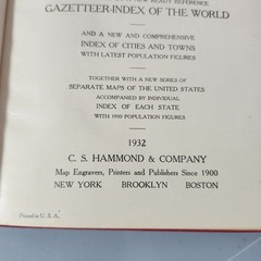 Hammond Handy Atlas of The World 1932 HC Book Color Maps Hammond Company 8″x6″