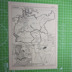 Original Vintage Sketch Map Of The Union Of Germany