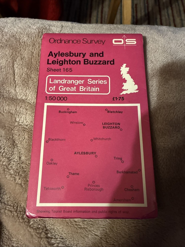 OS,Ordnance Survey, Landranger map Sheet 165, Aylesbury & Leighton Buzzard