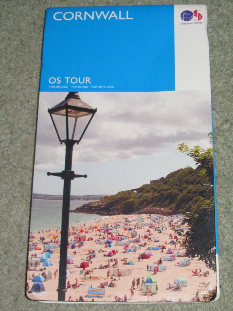 OS Ordnance Survey Tour Map: Cornwall – 1:100,000 – 2016