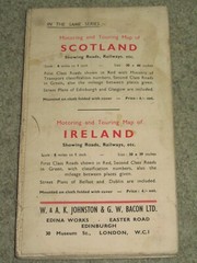 Johnstone’s Motoring Map of England & Wales – ?1930s on cloth