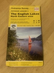 Ordnance Survey Outdoor Leisure 5 English Lakes North Eastern Area Map 1995