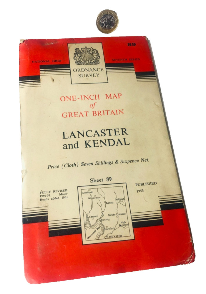 Map Lancaster and Kendal Ordnance Survey Vintage ra