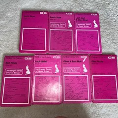 Ordinance Survey OS Maps Scotland Scottish Joblot x7 Plastic Cover Skye Oban