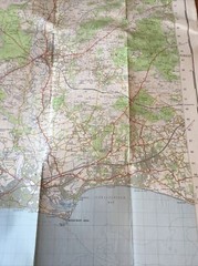 1960 Ordnance Survey One Inch Seventh Series Cloth Map 179 Bournemouth