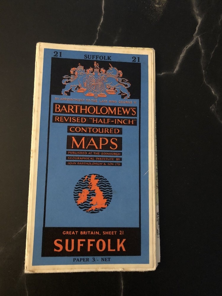 Vintage 1933 Cloth Bartholomew Revised Half Inch Contoured Sheet 21 Suffolk