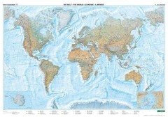 Freytag-Berndt Wall map metal rods: world physical sea relief (Map) (UK IMPORT)