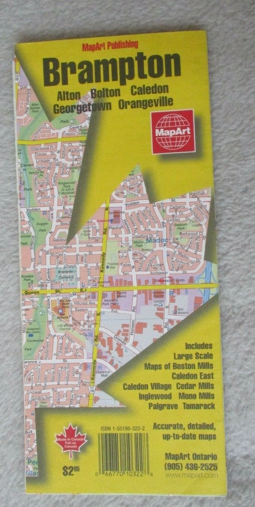Canada Street Plan Brampton MapArt Publishing folding paper map