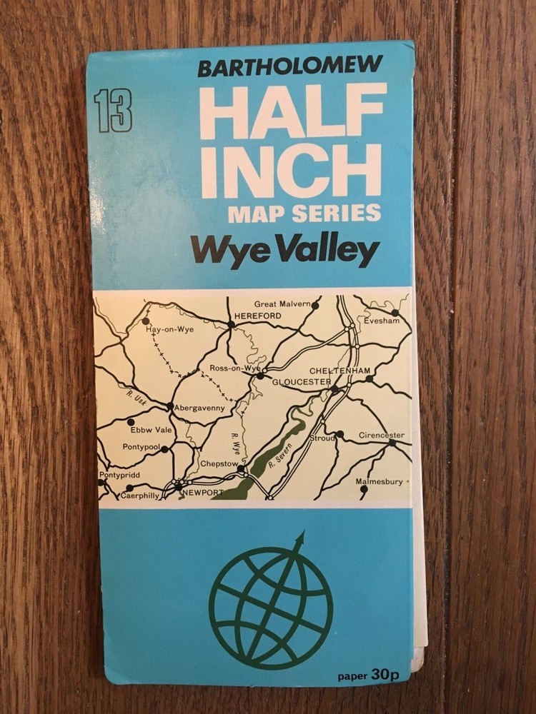 Vintage Bartholomew Half Inch Map 13 Wye Valley
