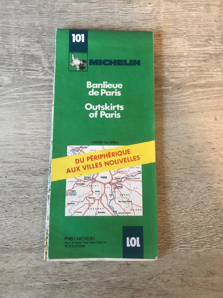 Michelin Map 101 Banlieue De Paris Outskirts Of Paris