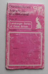 OS Ordnance Survey Landranger Map Sheet 91 Appleby – 1982
