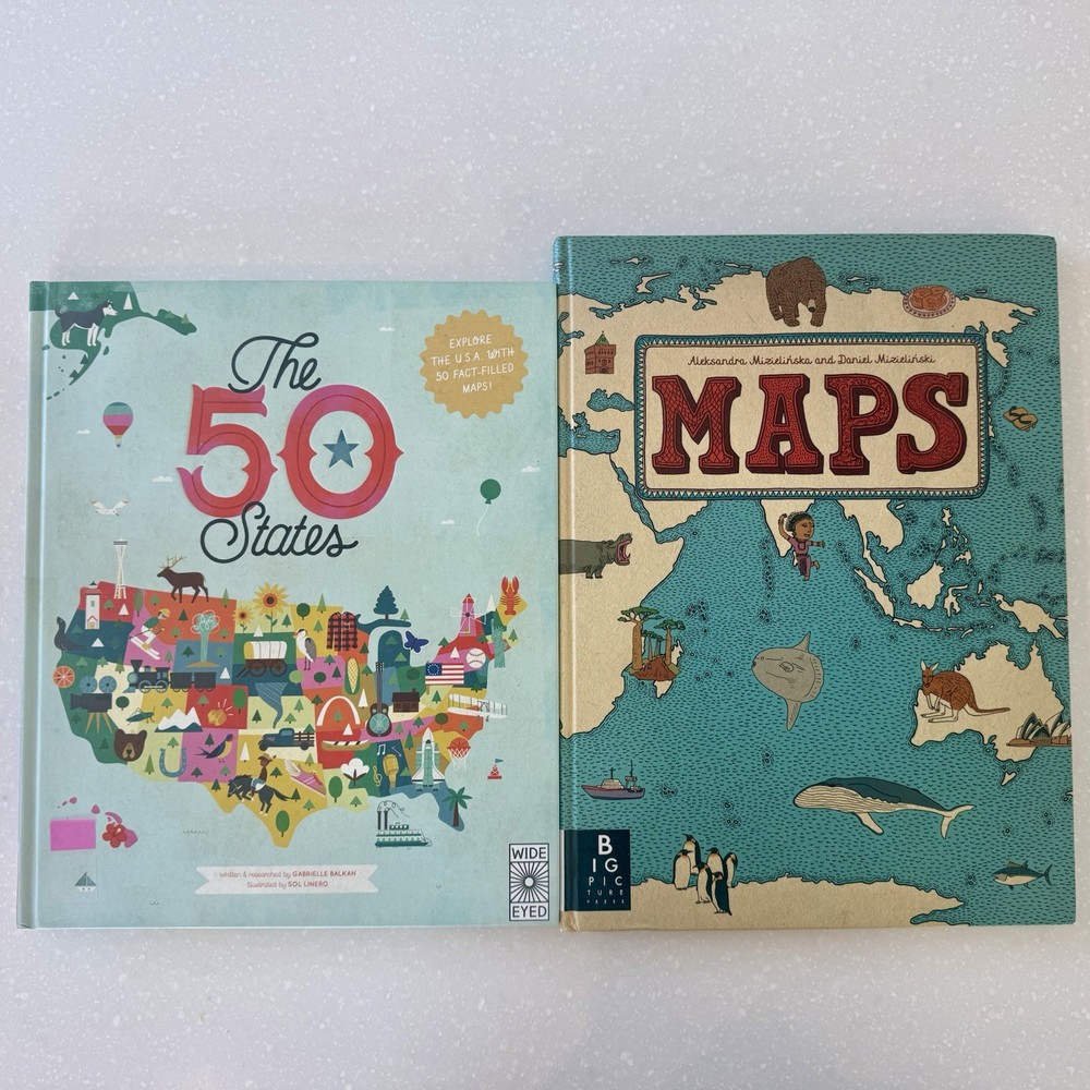 Homeschool Map Book Set The 50 States (Wide Eyed) + Maps (Big Picture Press) NEW