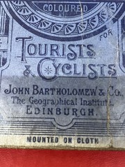 Antique 1924 Bartholomew’s Half Inch to 1 Mile Cloth Map, No 7 Glasgow and Clyde