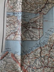 Cartes Tirade, Vintage French Map of Algeria. c1950s. Large Paper Map. Africa