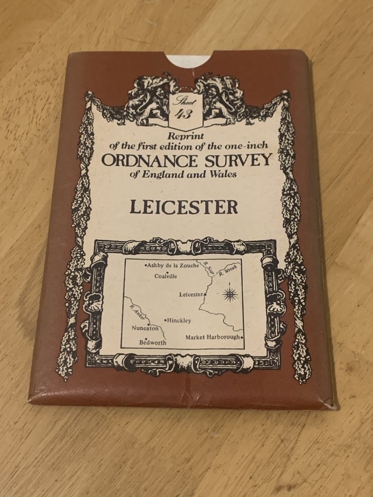 Ordnance Survey Leicester Map Sheet 43 First Edition Reprint David & Charles OS