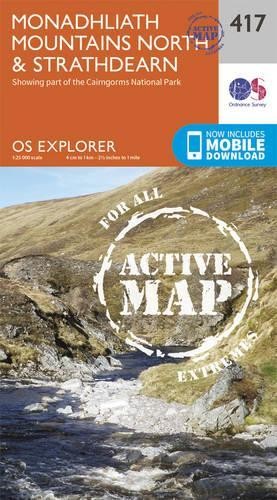 Monadhliath Mountains North and Strathdearn (Map) OS Explorer Active Map