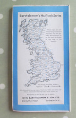 VINTAGE BARTHOLOMEW’S MAP PEMBROKE REVISED HALF-INCH CONTOURED PAPER 1961