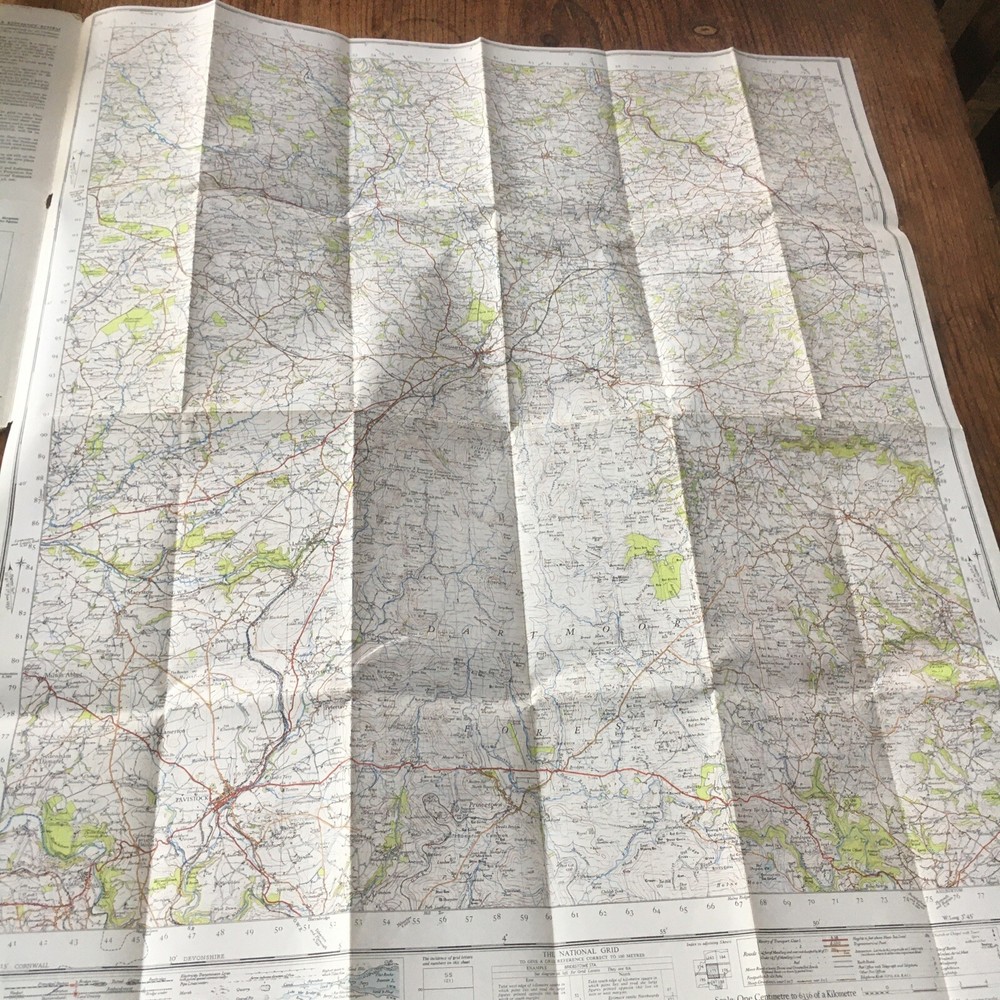 Vintage Ordnance Survey One Inch Paper Map, of Okehampton, No. 175, 1946