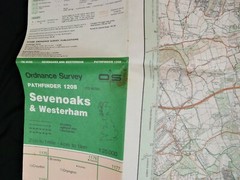 Sevenoaks and Westerham Map Folding Ordnance Survey Pathfinder 1208 (TQ 45/55)
