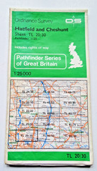 Ordnance Survey Map – Pathfinder – Hatfield & Cheshunt – Sheet TL 20/30 – 1982